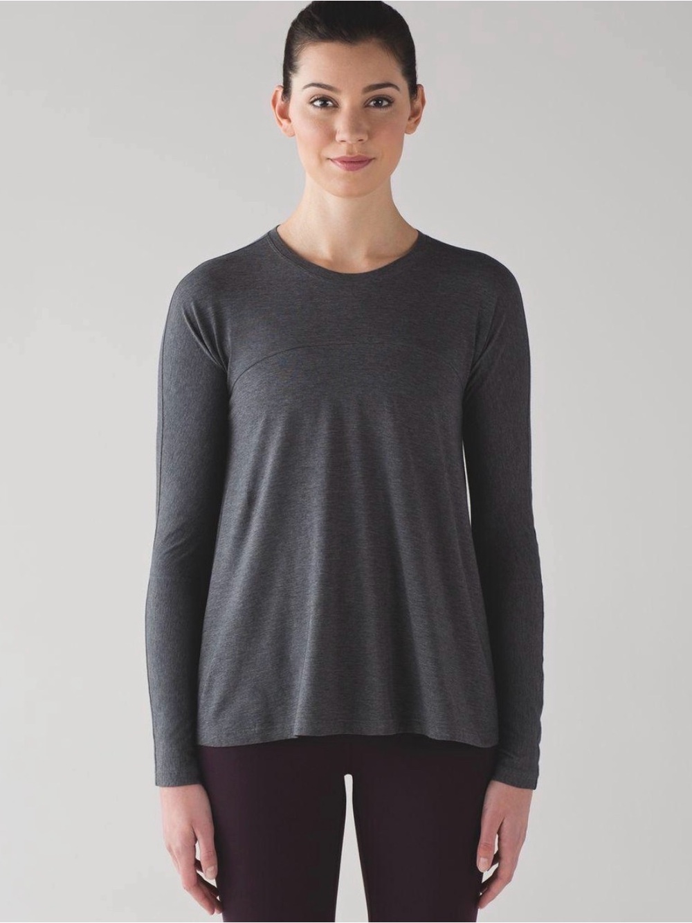 Lululemon Acadia Long Sleeve Swing Tee | Heathered Pitch Grey | Size S